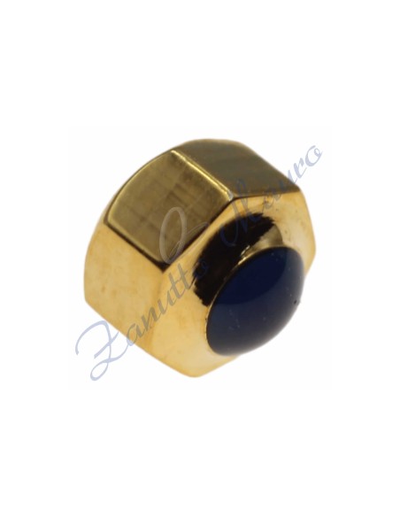 Corona acciaio dorato per Cartier mm 4,75 passo 0,90 cabochon blu