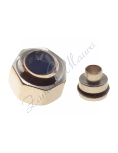 Corona acciaio per Cartier diametro mm 4,75 passo 0,90 cabochon blu