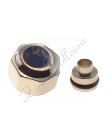 Corona acciaio per Cartier diametro mm 4,75 passo 0,90 cabochon blu