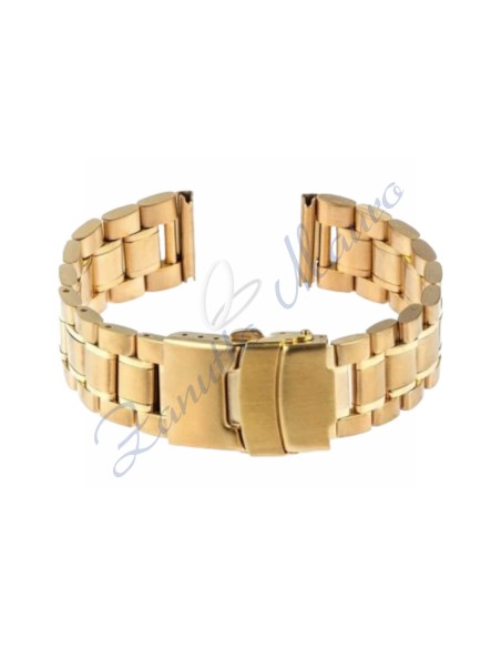 Bracciale GD016 in acciaio solido dorato ansa mm 18