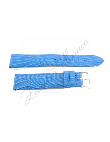 Cinturino JP020 stampa lucertola lucido azzurro ansa 16