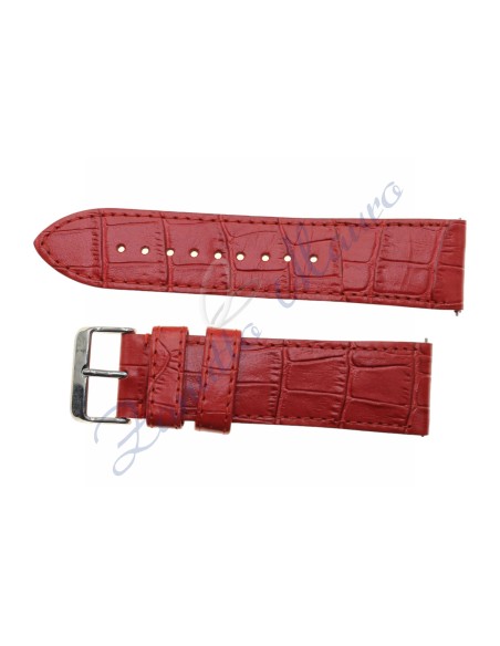 Cinturino in pelle colore rosso stampa cocco ansa mm 26 con easy pin