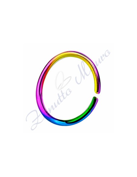 Anello Septum basic filo mm 0,6 diametro mm 8 in acciaio 361L rainbow