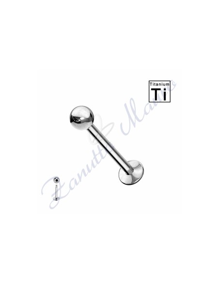 Piercing labret basic mm 1,2x14x3 in titanio