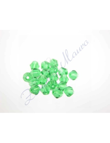 Pietre sintetiche bicono sfaccettate mm 4 Colore Smeraldo. 20 pz