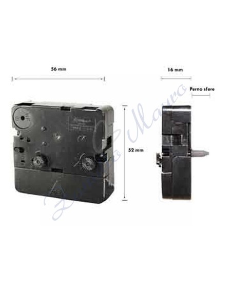 Movimento quadrato con suoneria p/corto completo di 4 lancette 56x52