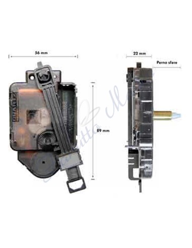 Movimento da parete misura 23,00 mm -alto- con pendolo