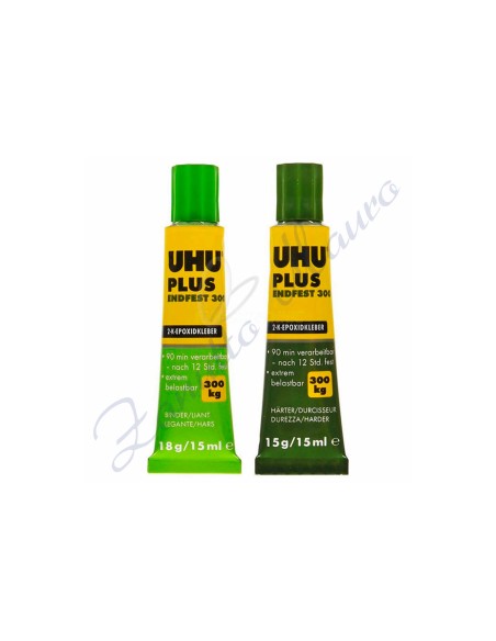 Colla UHU Bicomponente Verde 2x15 ml lenta