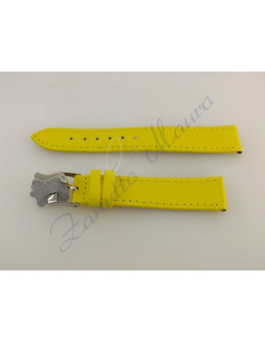 Cinturino Diloy pelle liscio 304 ansa mm 18 giallo