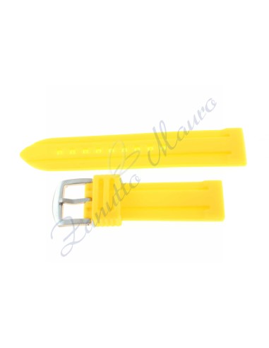 Cinturino in silicone J203 giallo ansa mm 18 soft touch