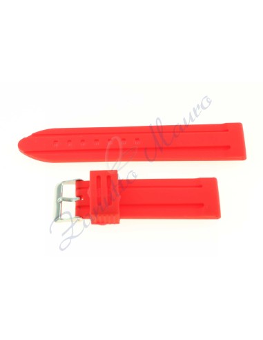 Cinturino in silicone J203 rosso ansa mm 18 soft touch