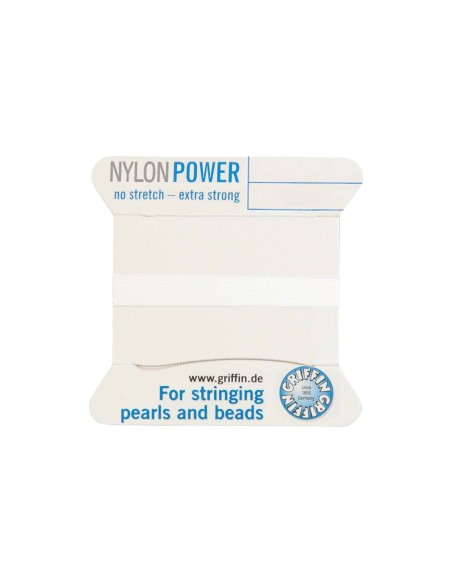 Filo Griffin NylonPower bianco misura 1 (0,35 mm) con 1 ago 2 metri