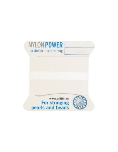 Filo Griffin NylonPower bianco misura 2 (0,45 mm) con 1 ago 2 metri