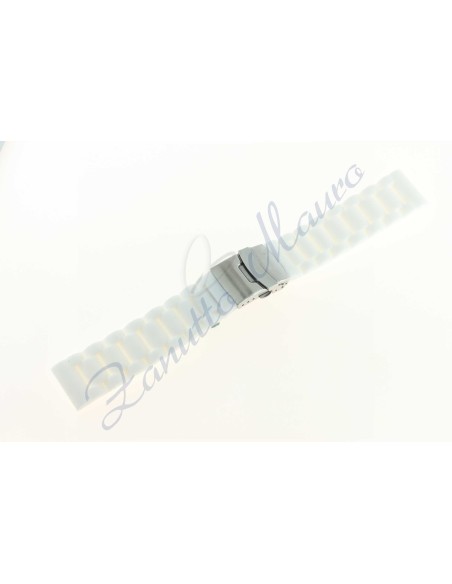 Cinturino gomma J501  ansa 22 bianco