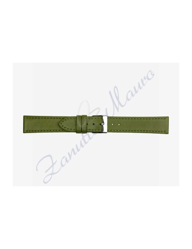 Cinturino 694 in pelle semiribordato 18x16 colore verde oliva