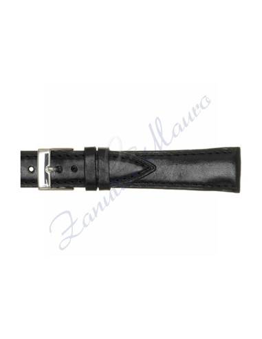 Cinturino 653 in cuoio semiribordato 16x14 colore nero