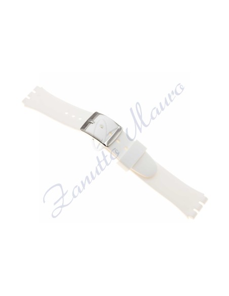 Cinturino in silicone soft touch 255 per Swatch mm 17 colore bianco