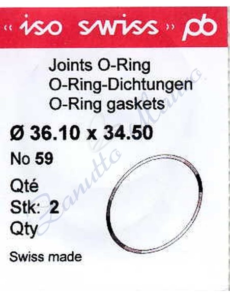 OR Standard ISO059 busta 2 pz Diam.int. 34.50 sezione 0.80