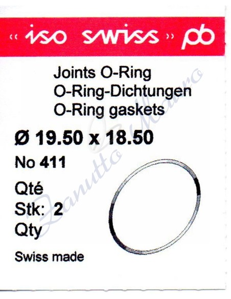 O-Ring Quartz ISO411 busta 2 pz Diam.int. 18.50 sezione 0,50