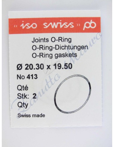 O-Ring Quartz ISO413 busta 2 pz Diam.int. 19.50 sezione 0,40