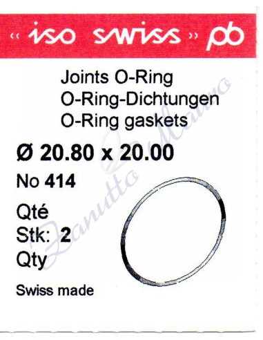 O-Ring Quartz ISO414 busta 2 pz Diam.int. 20.00 sezione 0,40