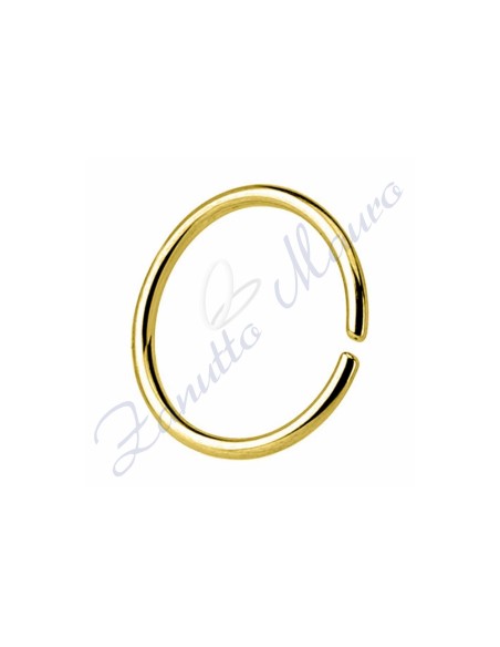 Anello Septum basic filo mm 0,6 diametro mm 14 in acciaio 361L dorato