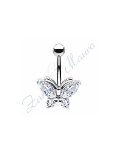 Piercing farfalla per ombelico mm 1,6x10x14x11 in acciaio 361L