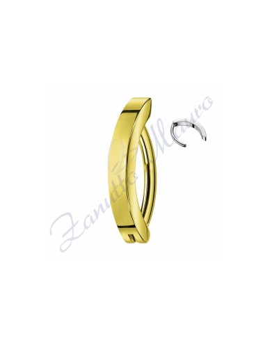 Piercing banana a cerchio  mm 1,6x10 in acciaio 316L dorato