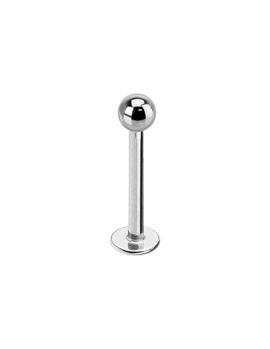 Piercing labret push-in con pallina mm 2,5 stelo mm 1,2x6 in acciaio