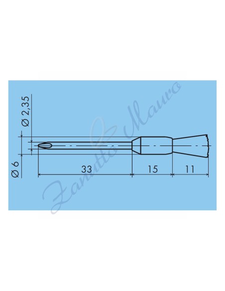 Spazzola Alfa in acciaio diametro mm 6 con alberino