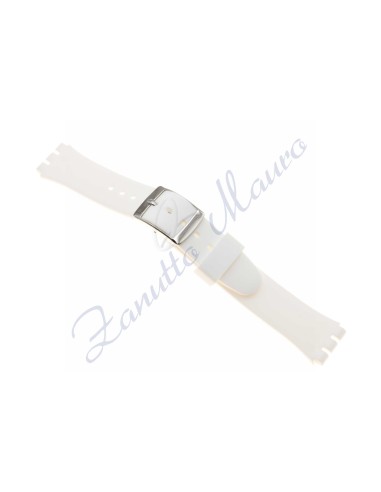 Cinturino in silicone soft touch 255 per Swatch mm 17 colore bianco