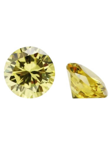 GRA Moissanite jaune VVS1 diamètre 6,5 mm poids ct 1,0 approx