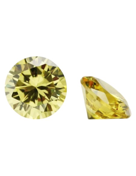 Yellow moissanite GRA VVS1 diameter 6.5 mm weight ct 1.0 approx