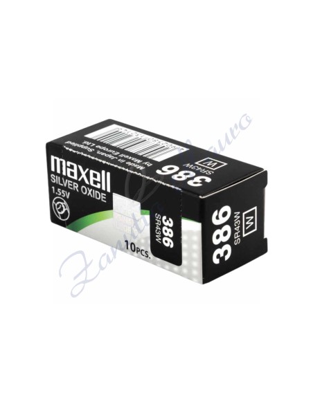 Pila Maxell  386  silver oxide SR43W Hg 0%