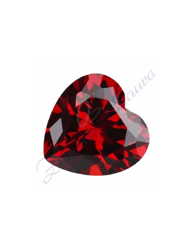 Cubic zirconia colore granato taglio Cuore mm 10x10. Confezione da 1 pz