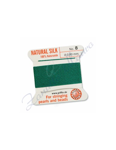 Filo per collane diametro mm 0,80 numero 8 colore verde