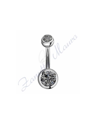 Piercing banana 1,6/10 acciaio 316L 5/8 strass black diamond