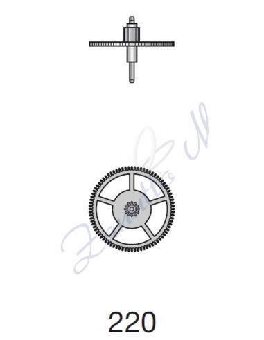 Ruota dei secondi bassa Unitas 6498 senza secondi ricambio 220
