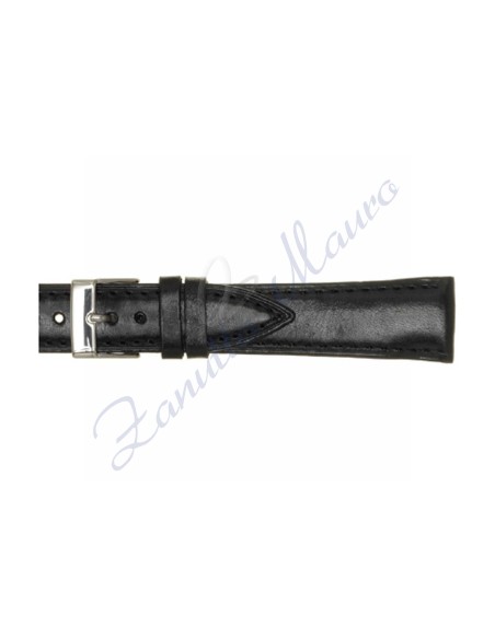 Cinturino 653 in cuoio semiribordato 16x14 colore nero