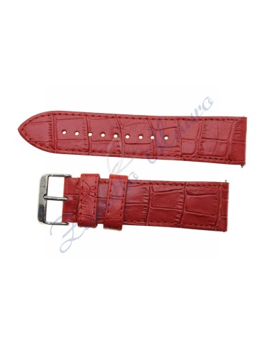 Cinturino in pelle colore rosso stampa cocco ansa mm 26 con easy pin