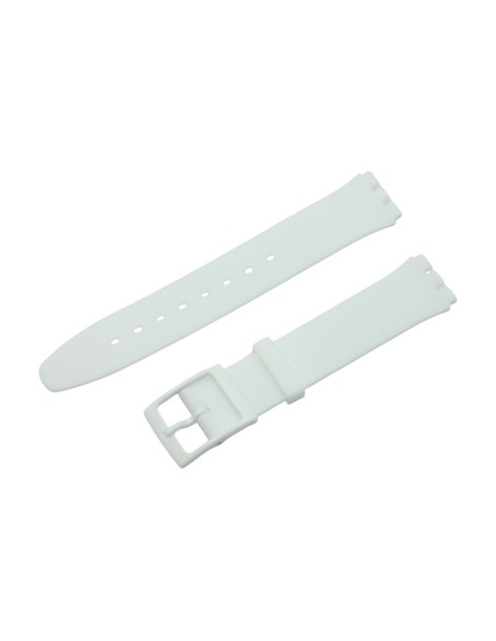 Cinturino in silicone per Swatch ansa mm 16 colore bianco