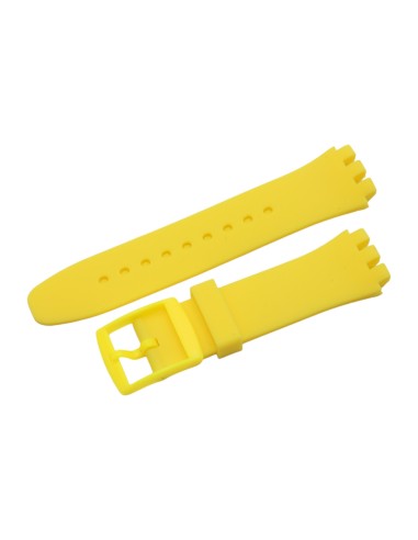 Cinturino in silicone per Swatch ansa mm 20 colore giallo