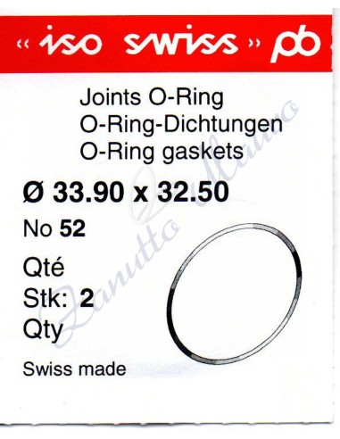 OR Standard ISO052 busta 2 pz Diam.int. 32.50 sezione 0.70