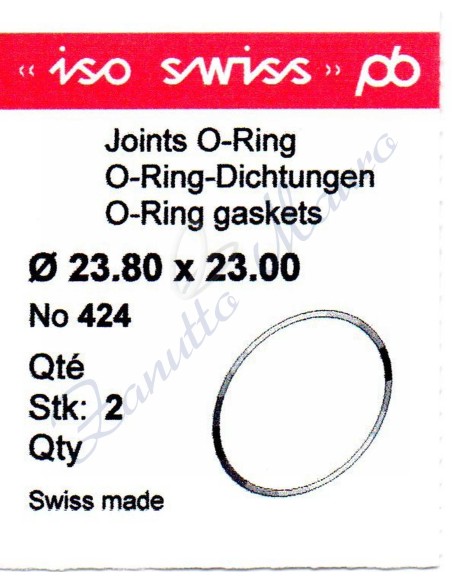 O-Ring Quartz ISO424 busta 2 pz Diam.int. 23.00 sezione 0,40