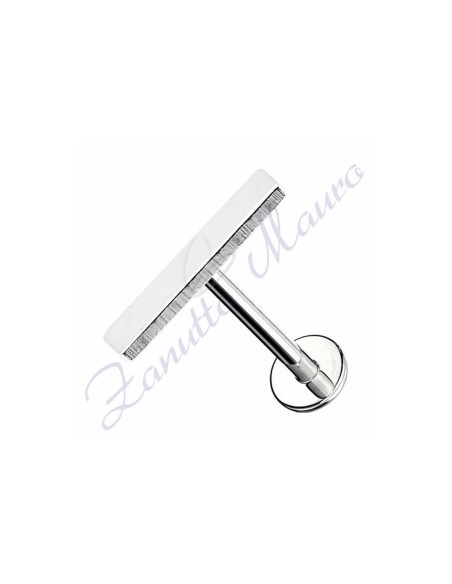 Piercing labret linea retta mm 10x2 in acciao 316L