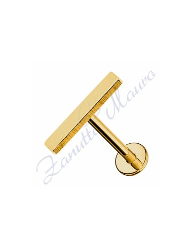 Piercing labret linea retta mm 10x2 in acciao 316L dorato