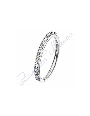 Anello con cristalli mm 1,2x8 in acciaio 361L