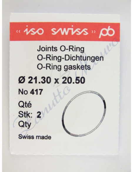 O-Ring Quartz ISO417 busta 2 pz Diam.int. 20.50 sezione 0,40