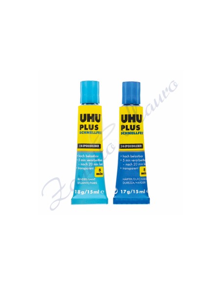 Colla UHU Bicomponente blu 2x15 ml rapida