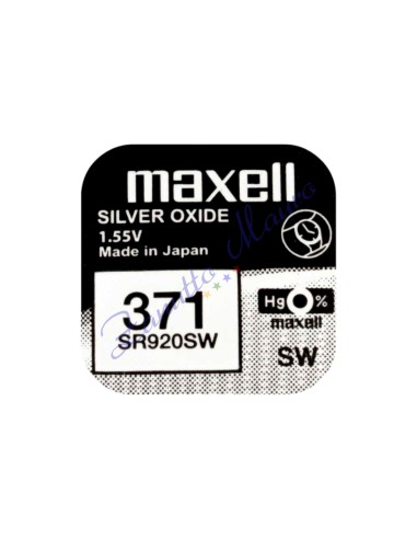 Pila Maxell  371  silver oxide SR920SW Hg 0%